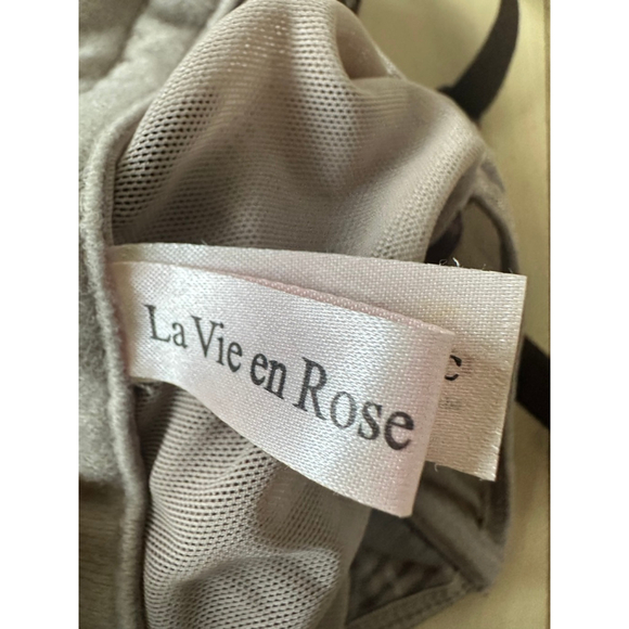 La Vie en Rose Brown Stripe Corset Bustier 38C – Garter Lingerie Top - Picture 4 of 7